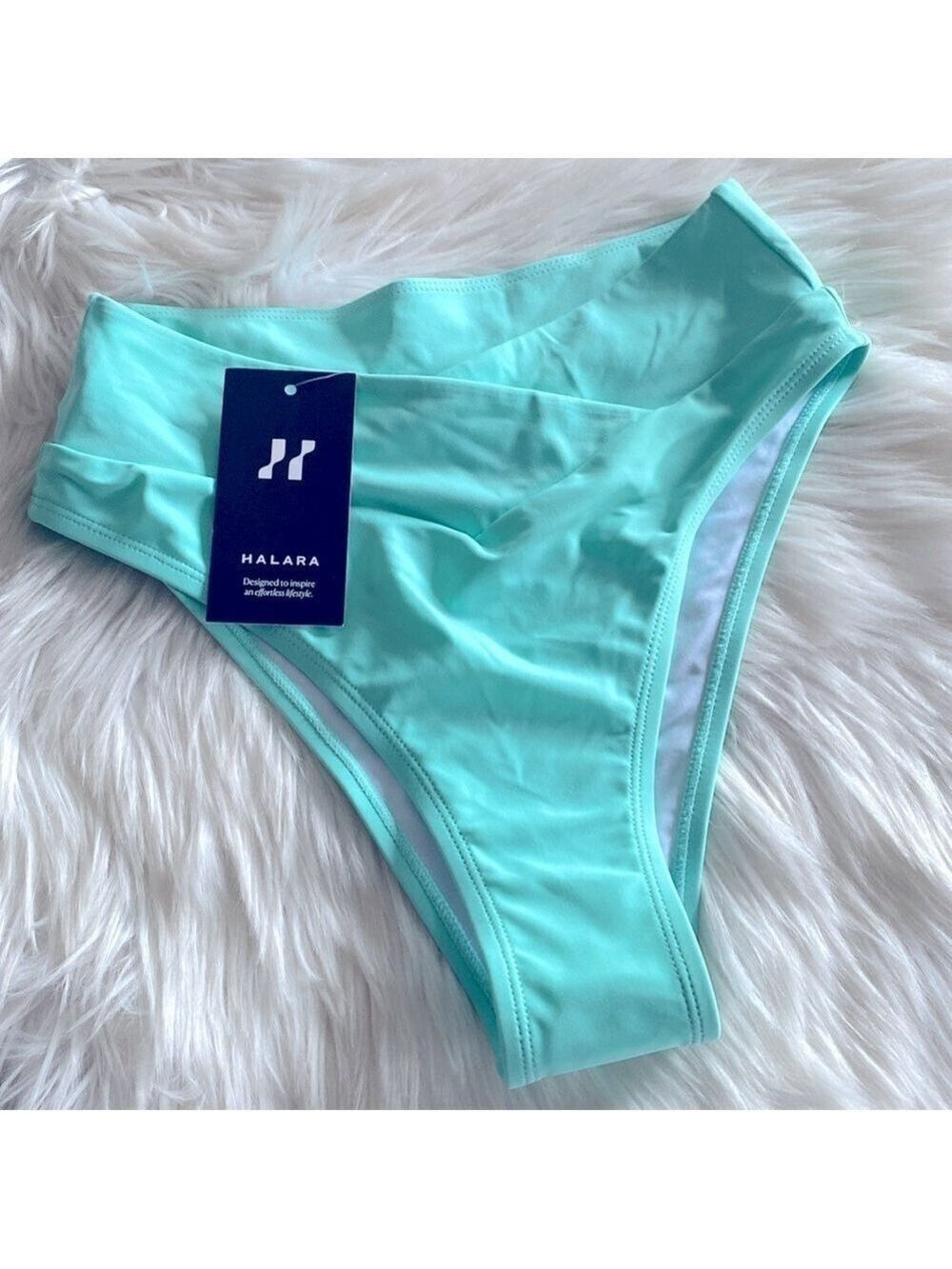 NWT Halara sporty high waisted mint green bikini bottoms